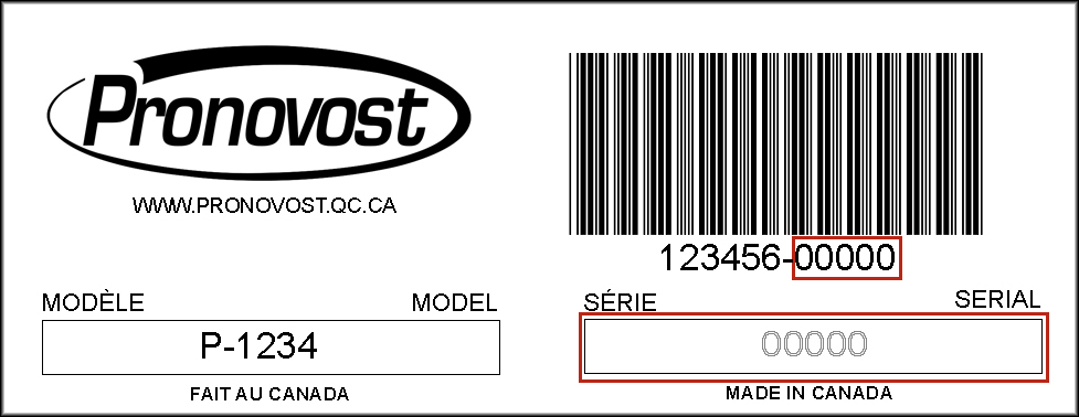 Plaque numéro de série